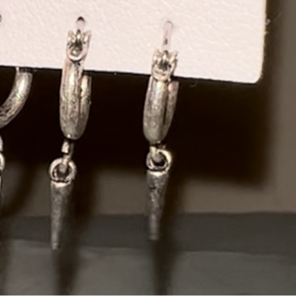 FREE PEOPLE Earrings 6 Pairs Silver - Picture 5 of 9